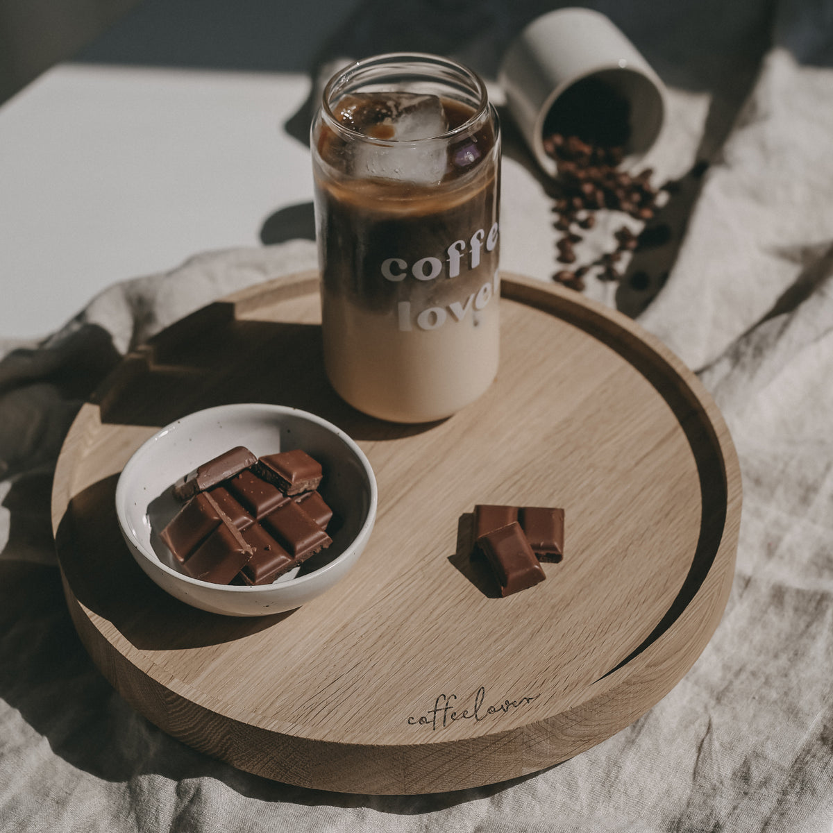Plateau tournant en chêne Coffeelover (UE = 3 Pièces)