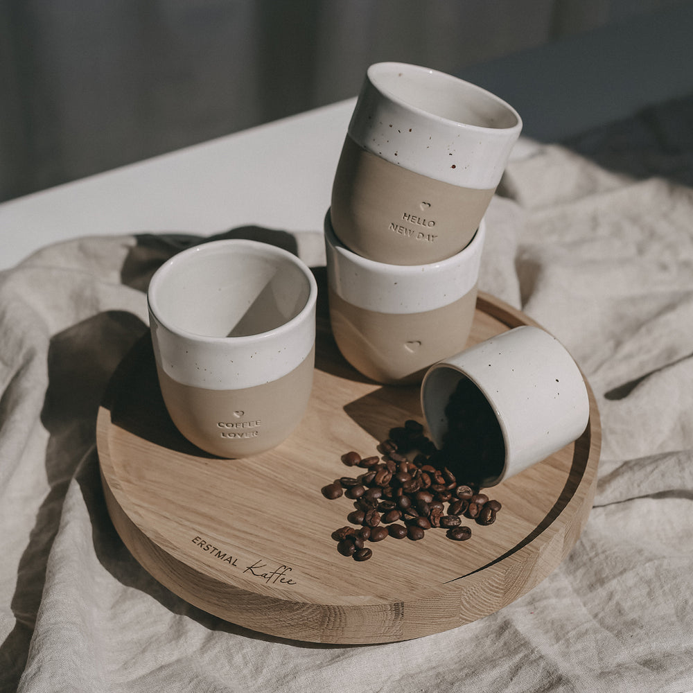Drehteller aus Eiche Erstmal Kaffee 28cm (VE = 3 Stk)