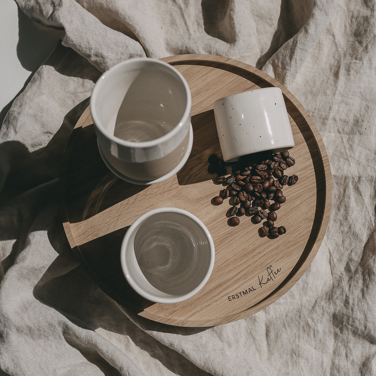 Drehteller aus Eiche Erstmal Kaffee 28cm (VE = 3 Stk)