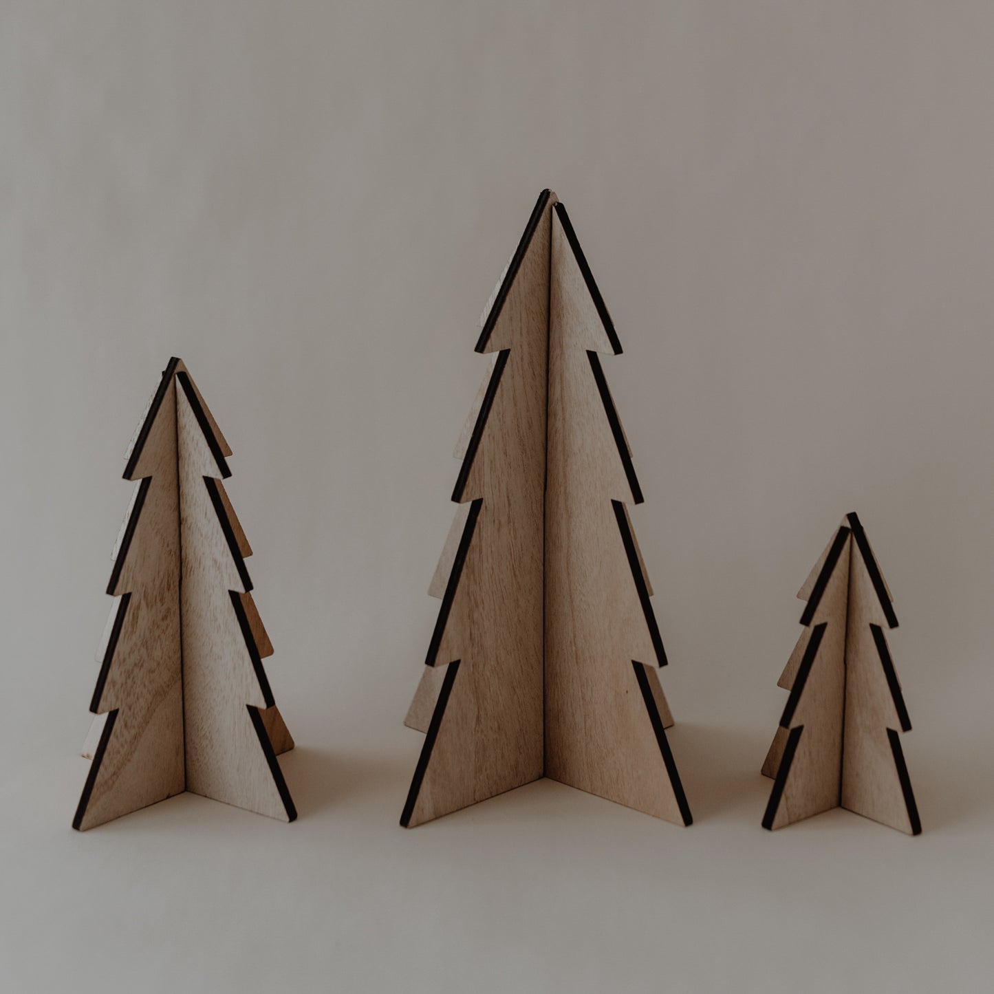 Sapins de Noël en lot de 3 naturel (VE = 6 pcs)