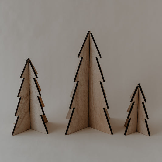 Tannenbäume im 3er Set natur (VE = 6 Stk)