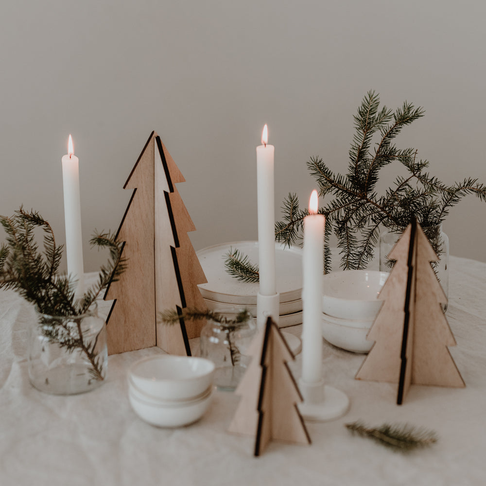 Sapins de Noël en lot de 3 naturel (VE = 6 pcs)