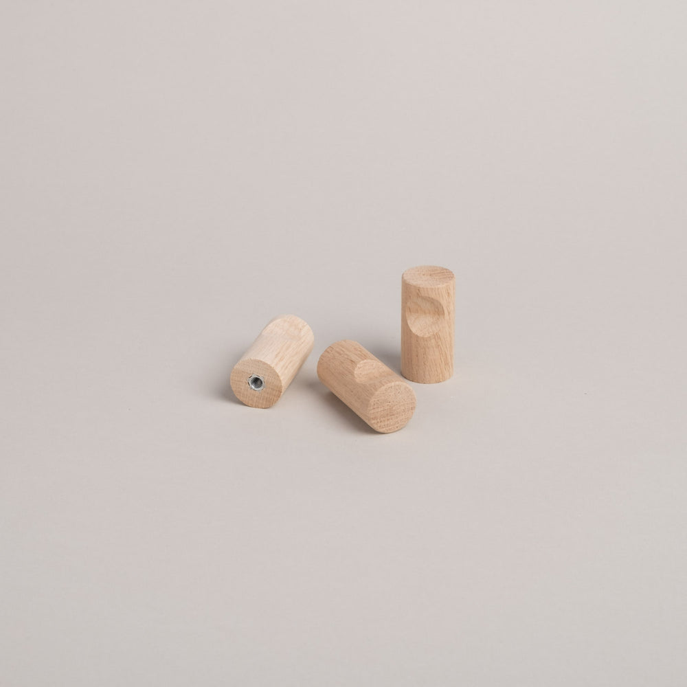 Crochets muraux naturels en lot de 3 (VE = 6 lots)