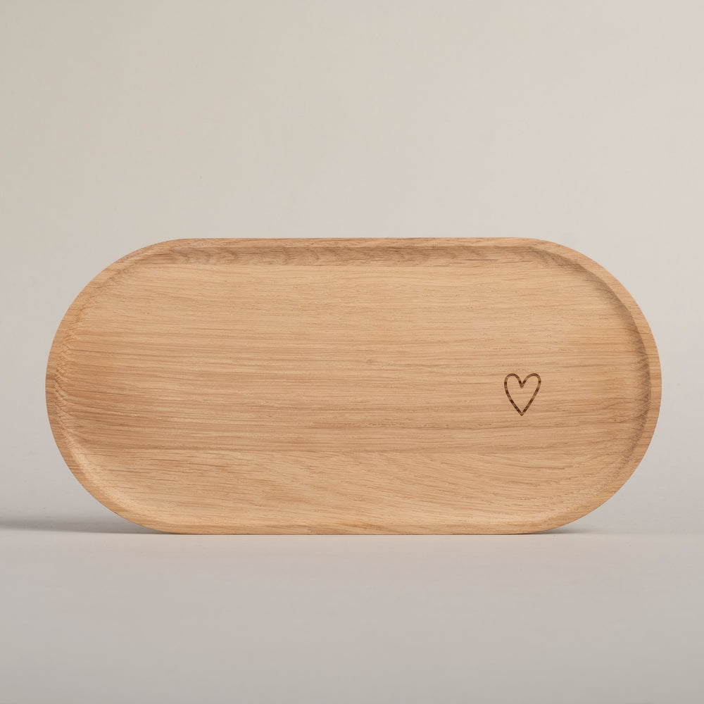 Tray Heart made of Oak (PU = 3 pcs)