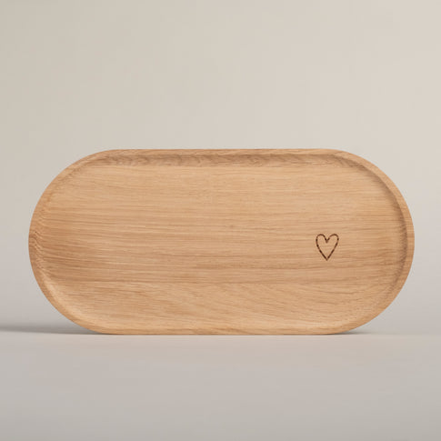 Tray Heart made of Oak (PU = 3 pcs)