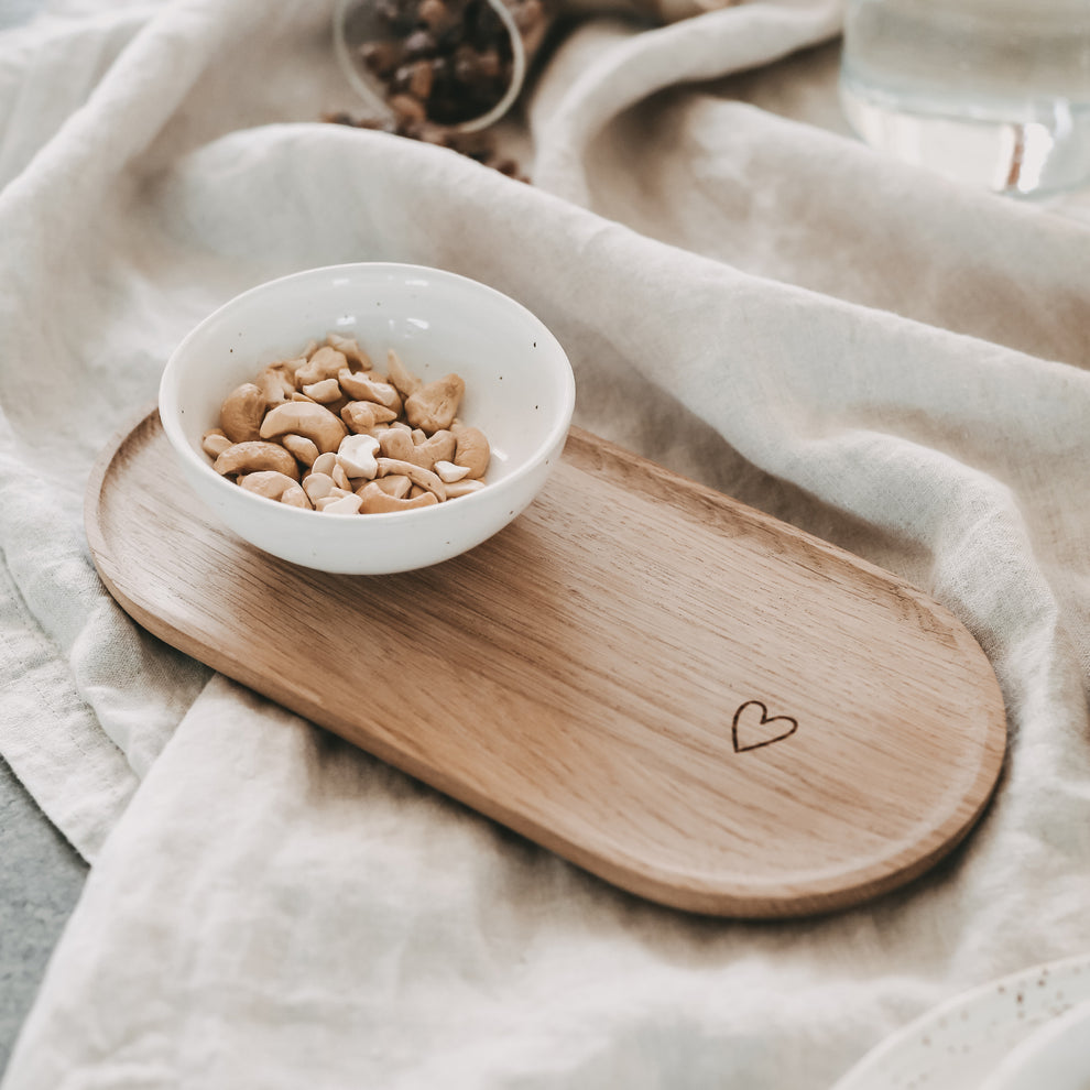 Tray Heart made of Oak (PU = 3 pcs)