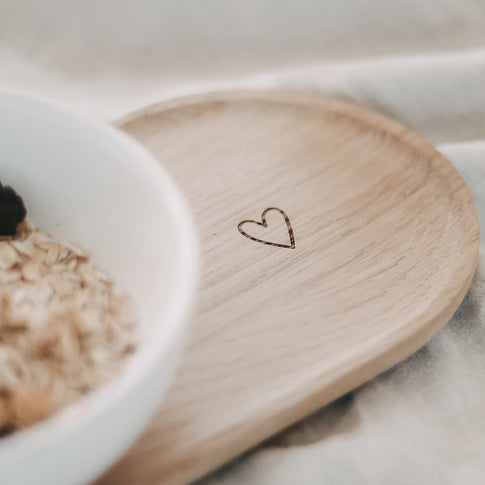 Tray Heart made of Oak (PU = 3 pcs)
