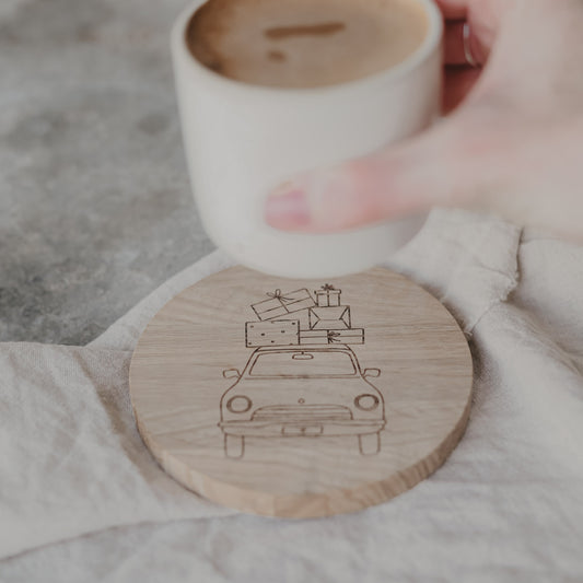 Dessous de verre voiture de Noël (VE = 8 pcs)