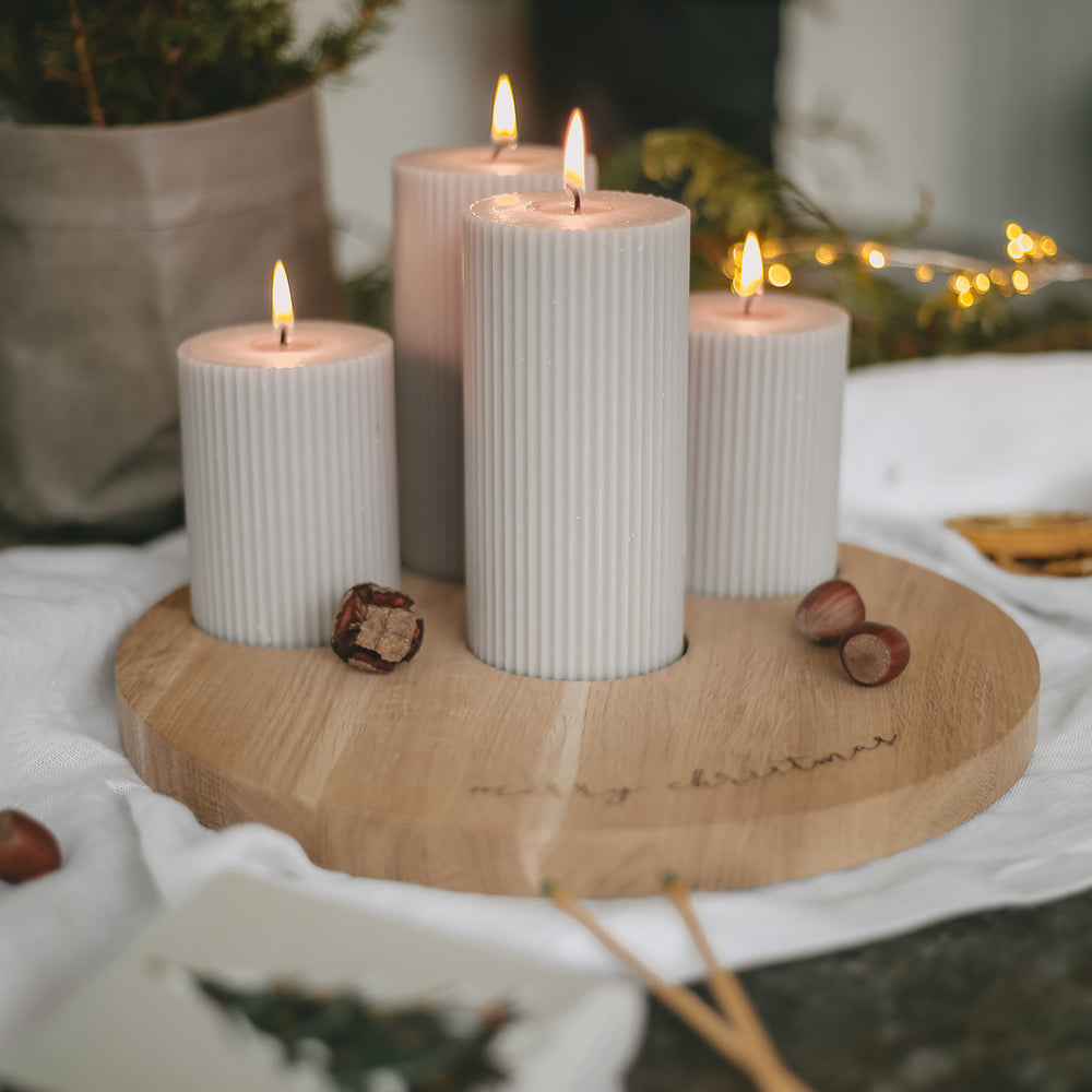 Plateau à bougies Merry Christmas 29 cm (VE = 3 pcs.)