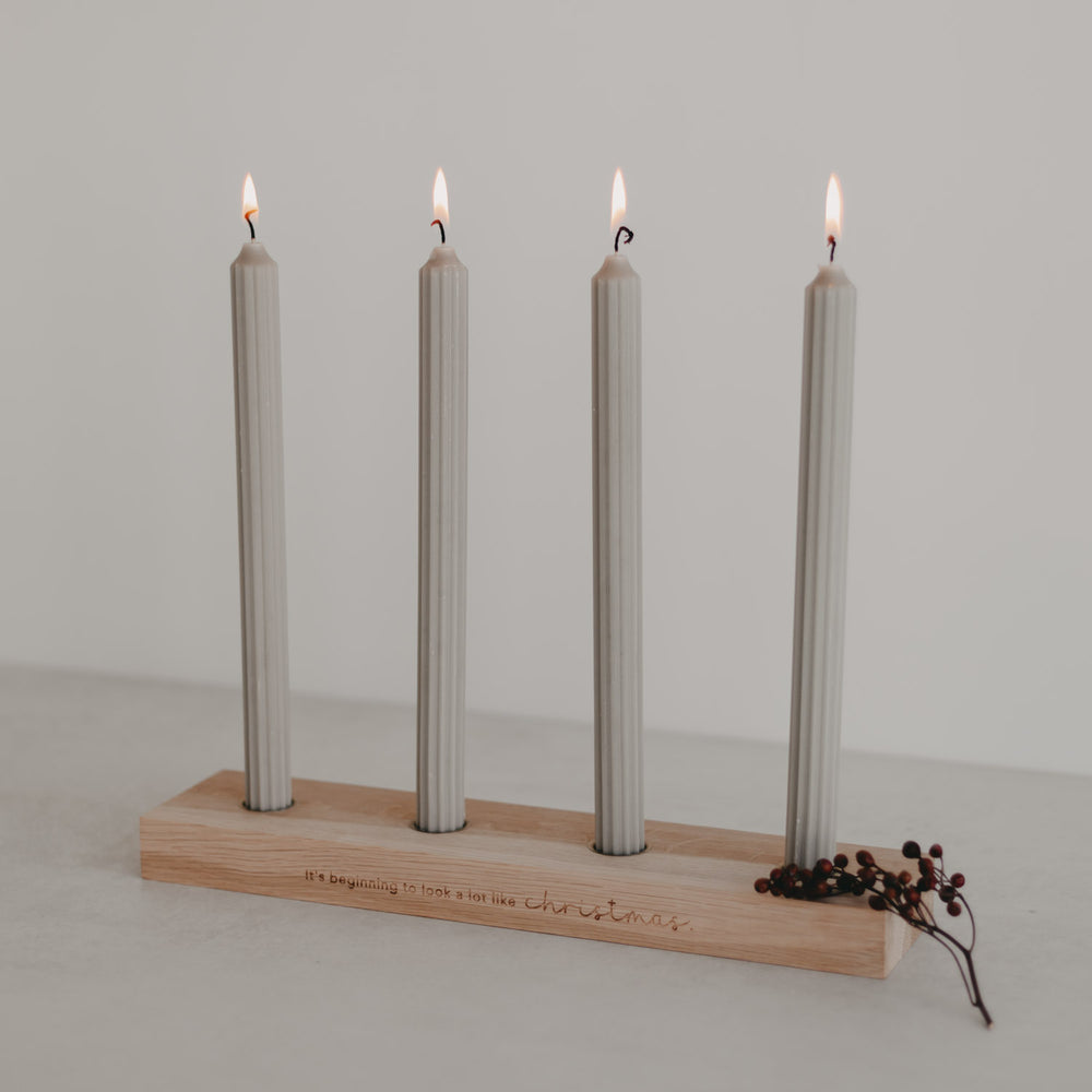 Adventskerzenbrett aus Eiche Christmas (VE = 3 Stk)