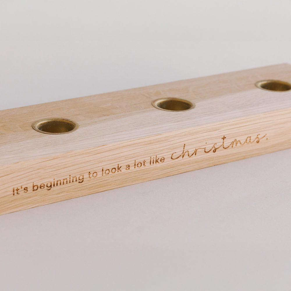Adventskerzenbrett aus Eiche Christmas (VE = 3 Stk)