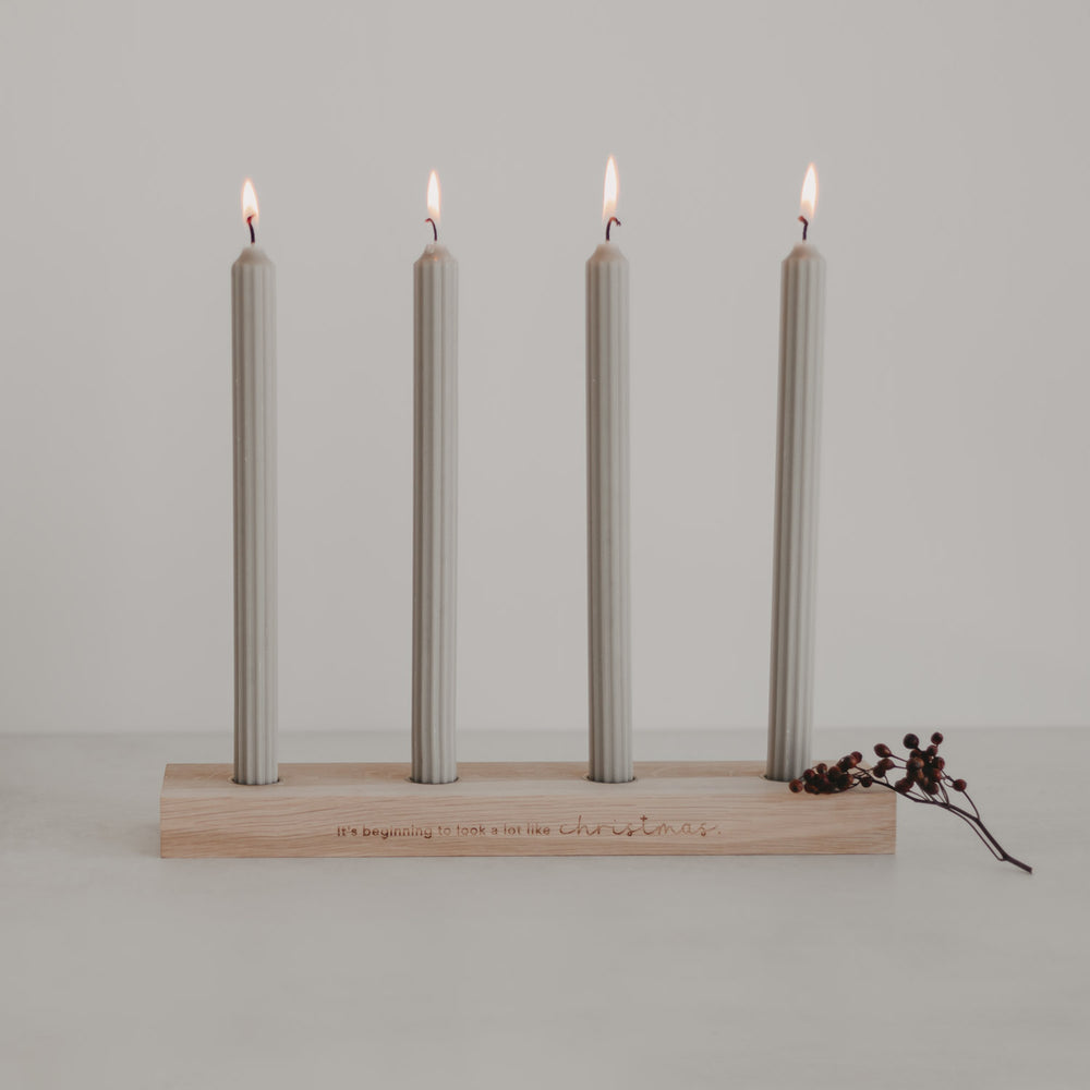 Adventskerzenbrett aus Eiche Christmas (VE = 3 Stk)