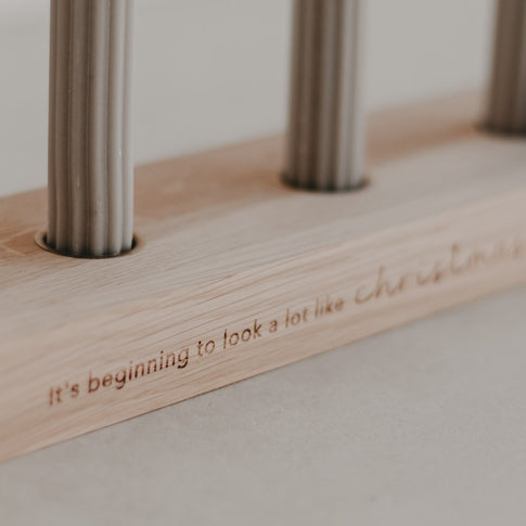 Adventskerzenbrett aus Eiche Christmas (VE = 3 Stk)