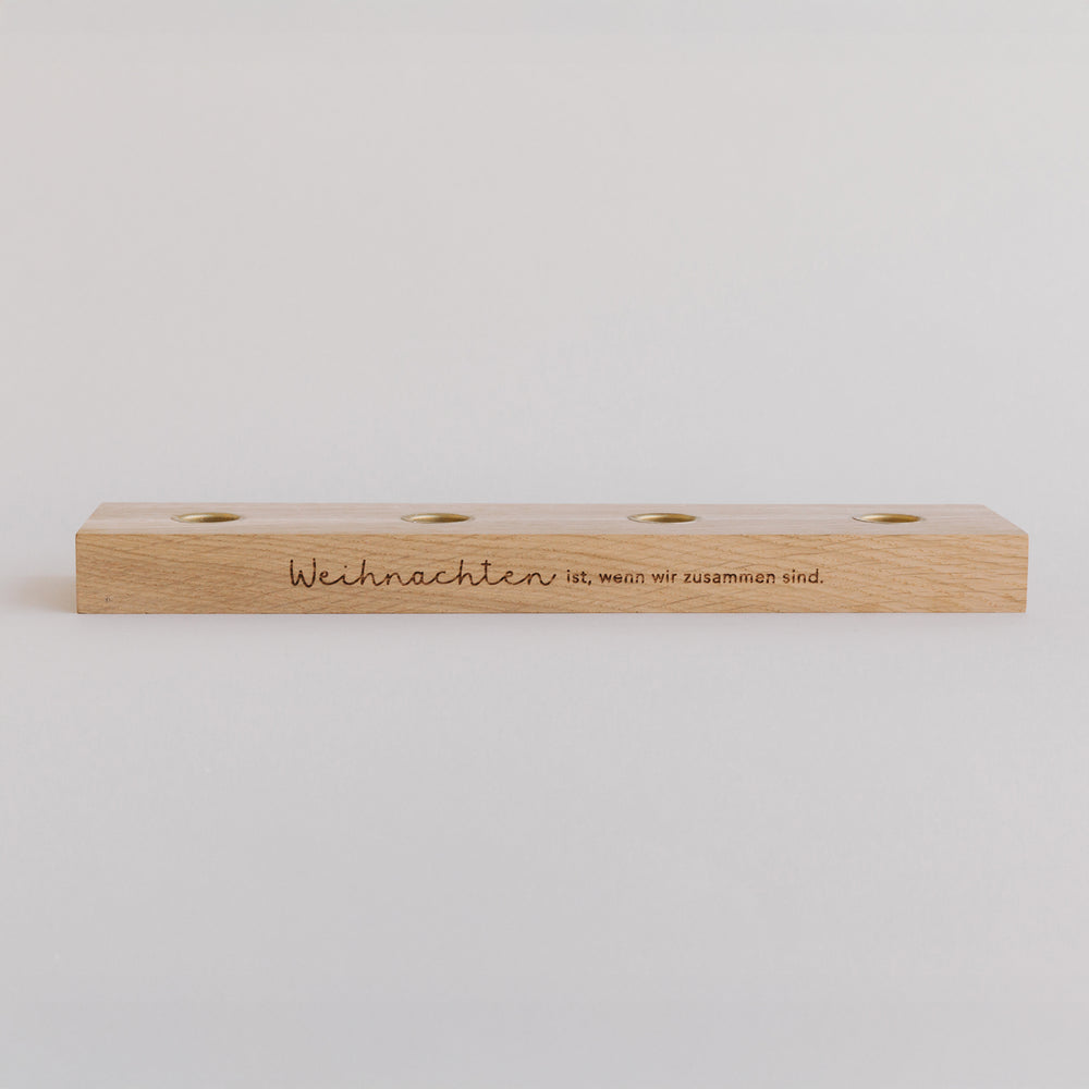 Adventskerzenbrett aus Eiche Weihnachten (VE = 3 Stk)