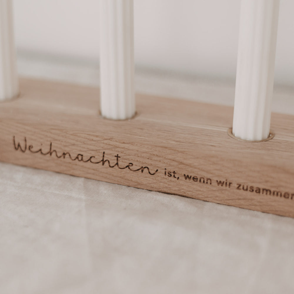 Adventskerzenbrett aus Eiche Weihnachten (VE = 3 Stk)