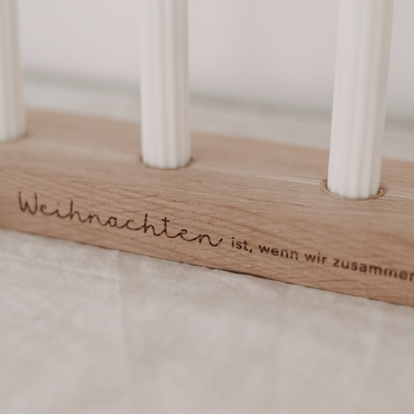 Adventskerzenbrett aus Eiche Weihnachten (VE = 3 Stk)