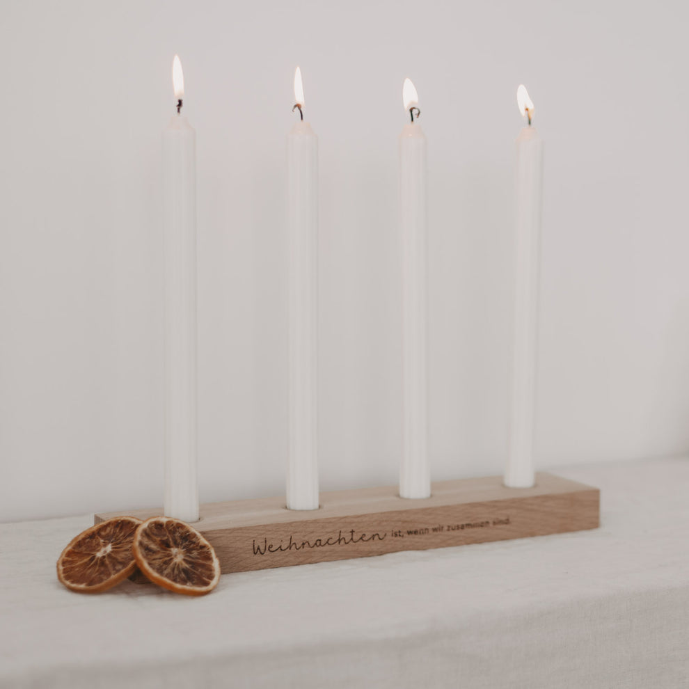 Adventskerzenbrett aus Eiche Weihnachten (VE = 3 Stk)