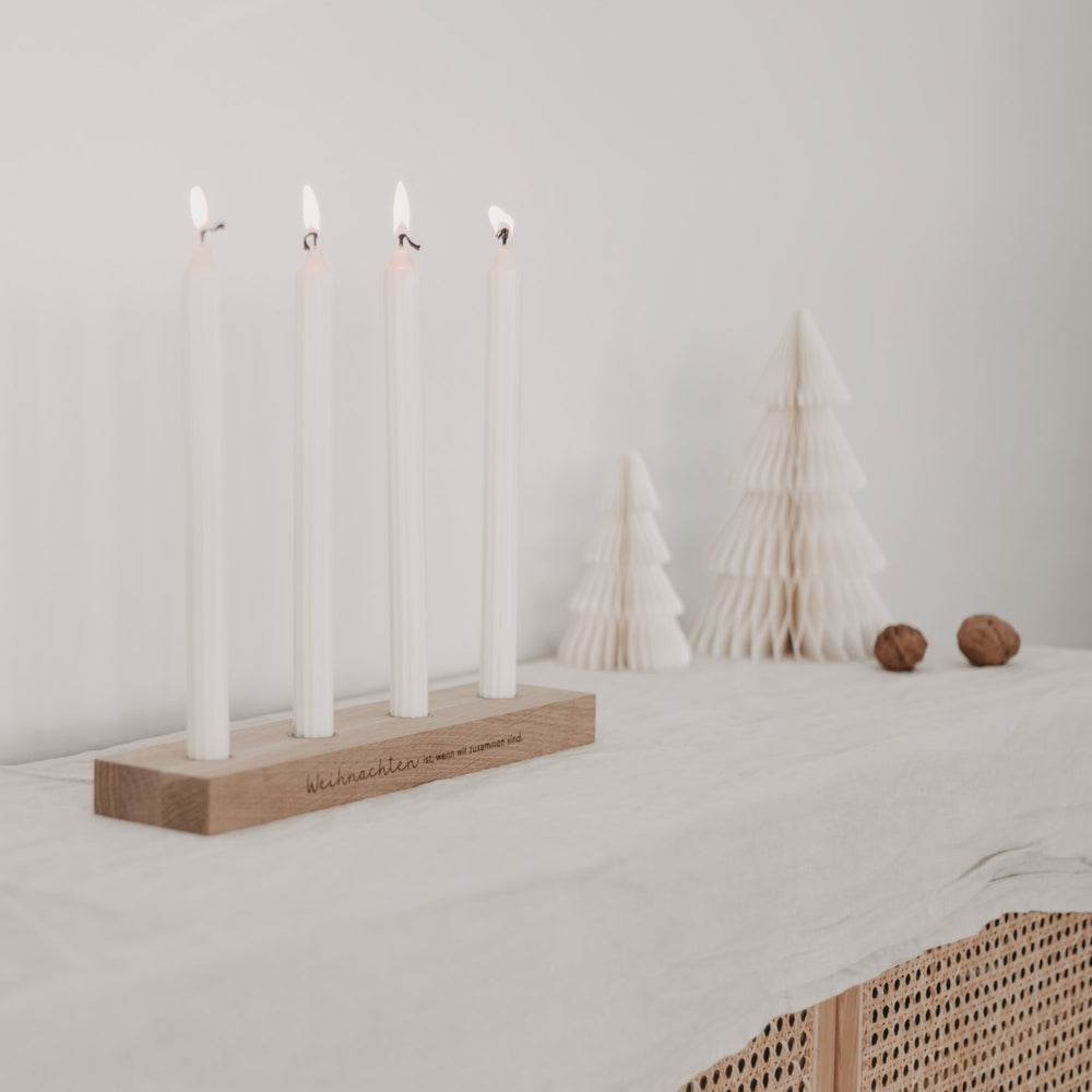 Adventskerzenbrett aus Eiche Weihnachten (VE = 3 Stk)