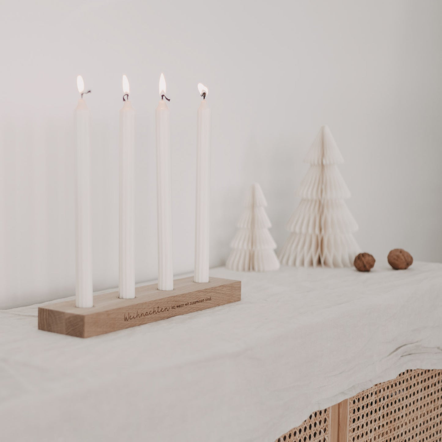 Adventskerzenbrett aus Eiche Weihnachten (VE = 3 Stk)