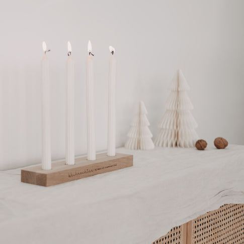 Adventskerzenbrett aus Eiche Weihnachten (VE = 3 Stk)