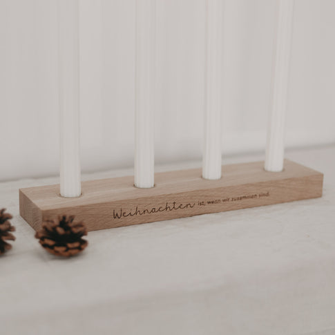 Adventskerzenbrett aus Eiche Weihnachten (VE = 3 Stk)