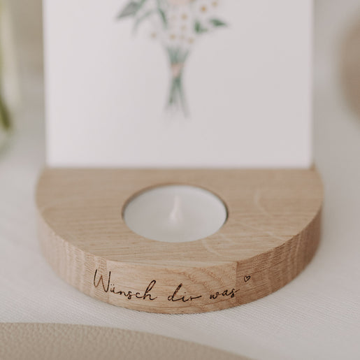 Teelicht-Kartenhalter Wünsch dir was (VE = 6 Stk)