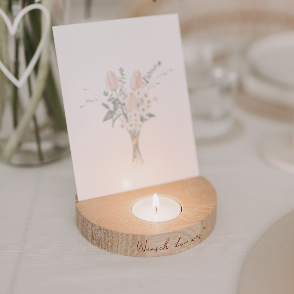 Teelicht-Kartenhalter Wünsch dir was (VE = 6 Stk)