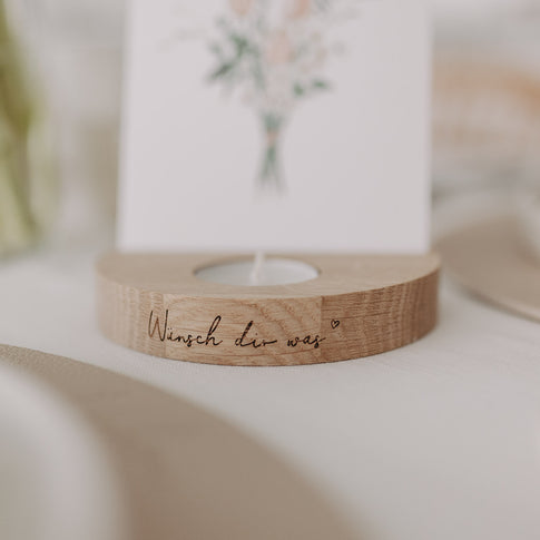 Teelicht-Kartenhalter Wünsch dir was (VE = 6 Stk)