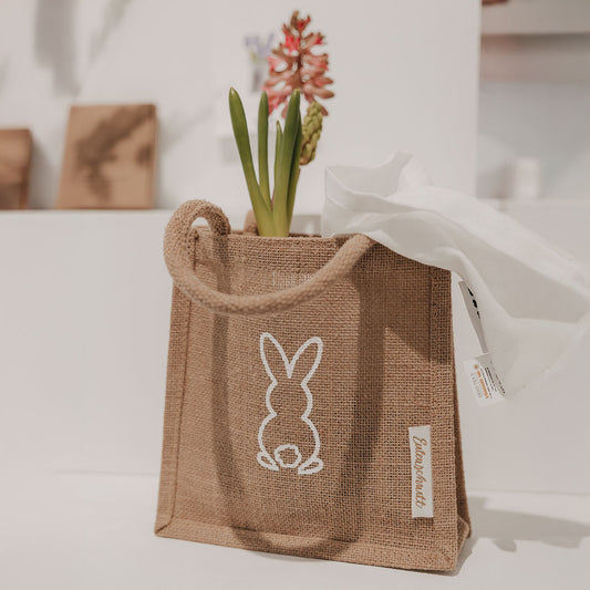 Mini Jute Shopper Tulip & Hasi (VE = 5 Stk)
