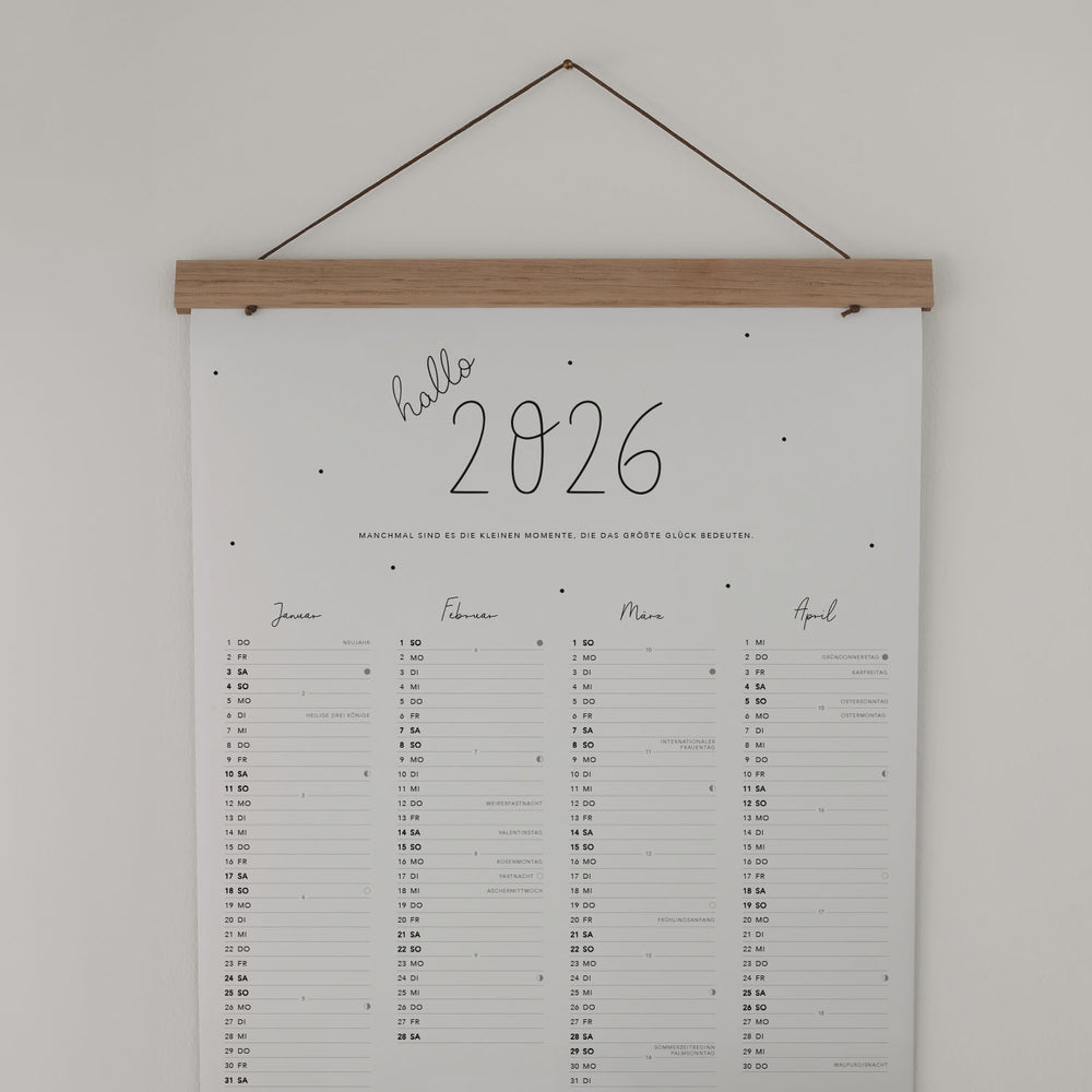 Calendrier mural 2026 (VE = 6 pcs)