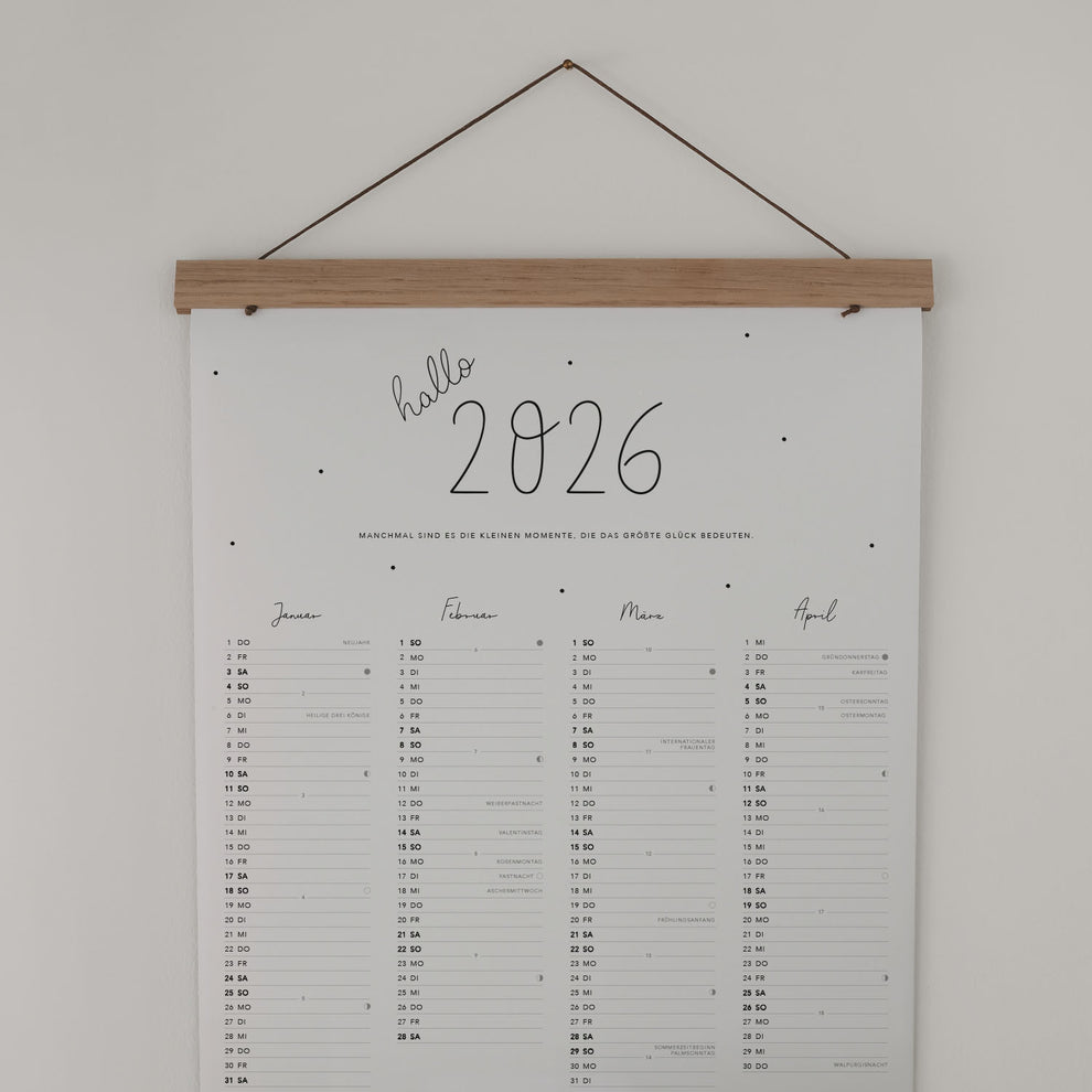 Calendrier mural 2026 (VE = 6 pcs)