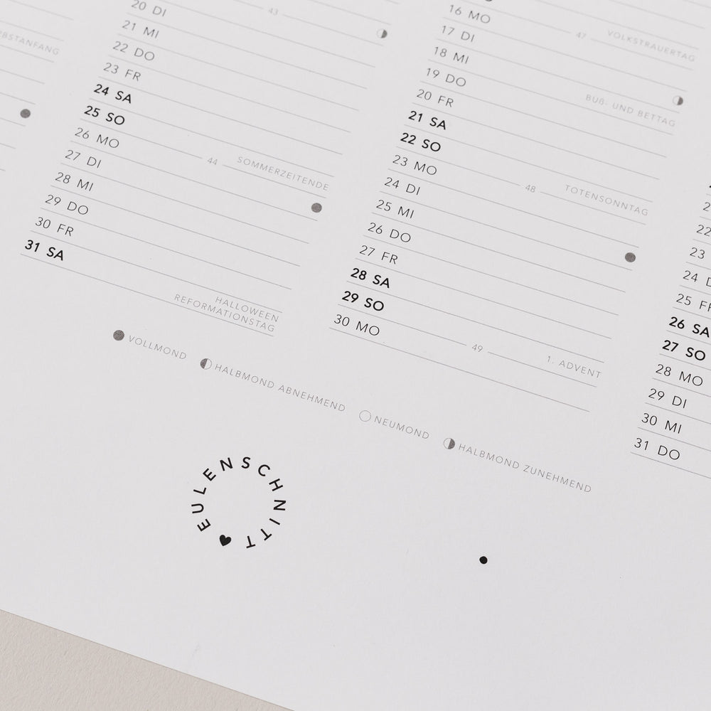 Calendrier mural 2026 (VE = 6 pcs)
