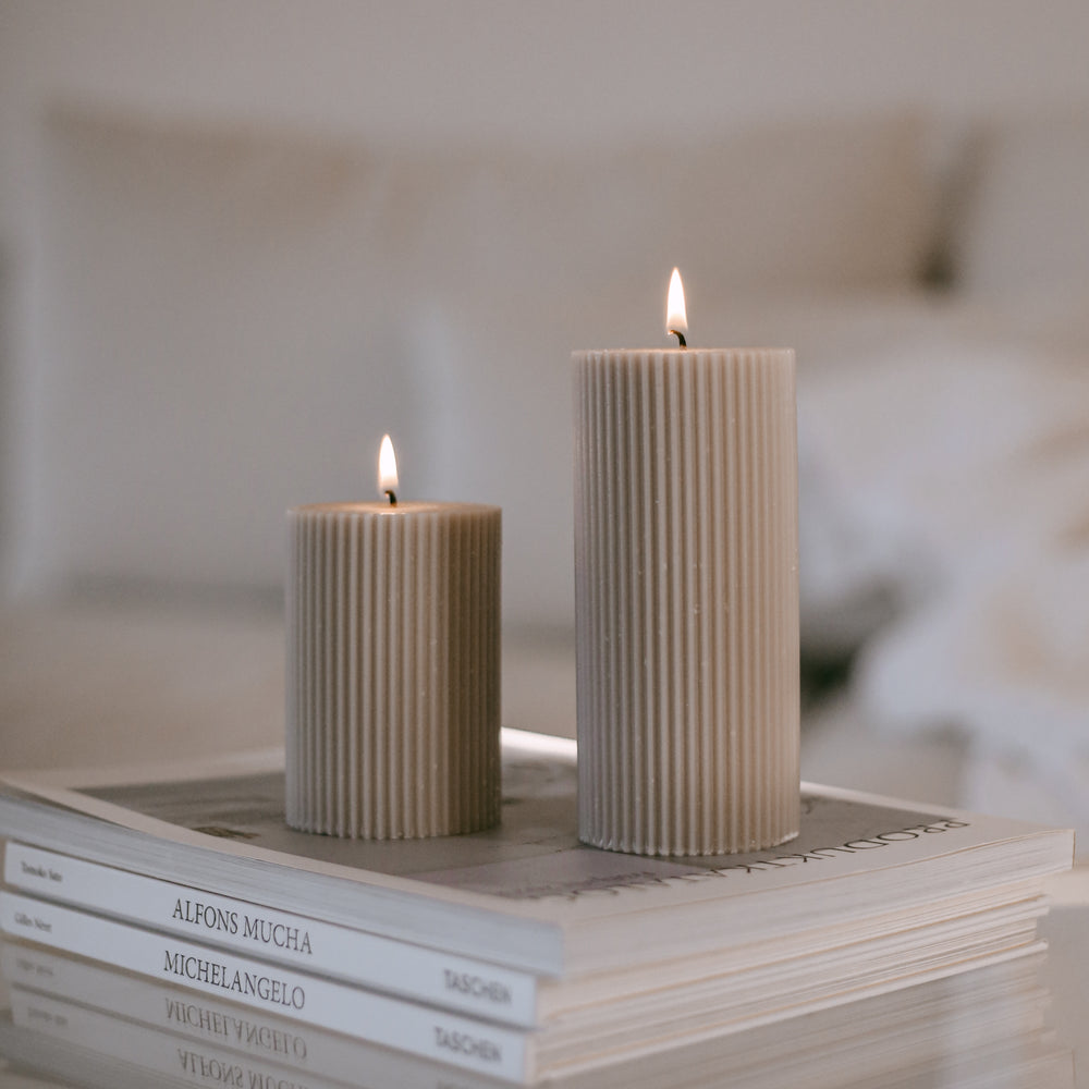 Block candle grooves 70 x 100 gray (pack = 6 pcs)