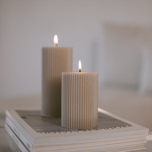 Block candle grooves 70 x 100 gray (pack = 6 pcs)