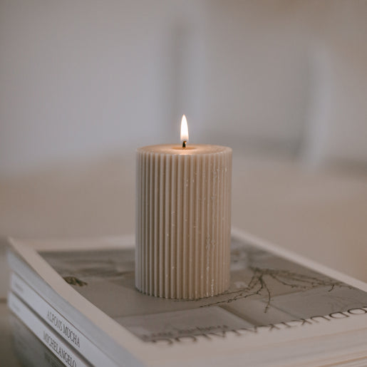 Bougie bloc rainurée 70 x 100 gris (VE = 6 pcs)