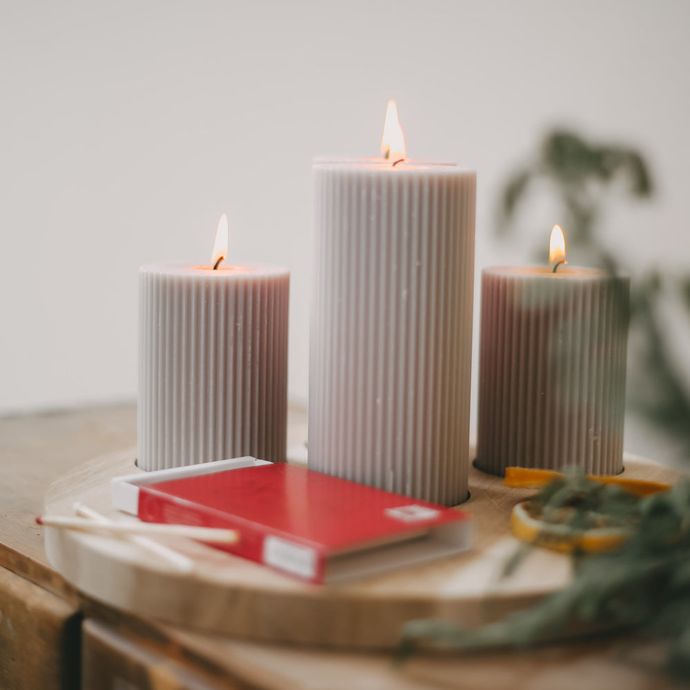 Block candle grooves 70 x 100 gray (pack = 6 pcs)