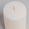 Block candle grooves 70 x 100 white (pack = 6 pcs)