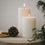 Block candle grooves 70 x 100 white (pack = 6 pcs)