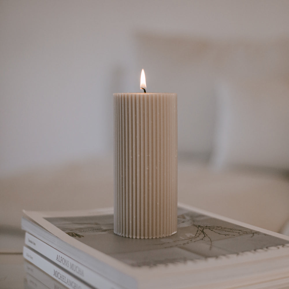 Block candle grooves 70 x 150 gray (pack = 6 pcs)