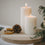Block candle grooves 70 x 150 white (pack = 6 pcs)