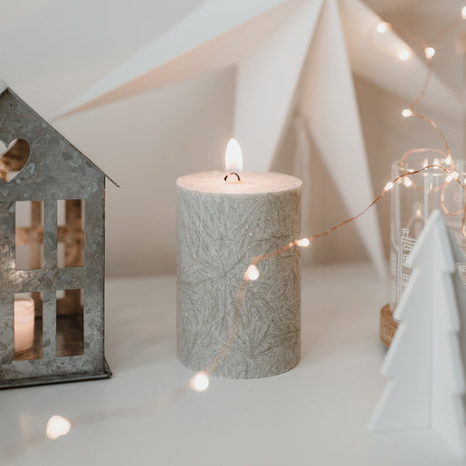 Bougie bloc Olive 70x100 gris (VE = 6 pcs)