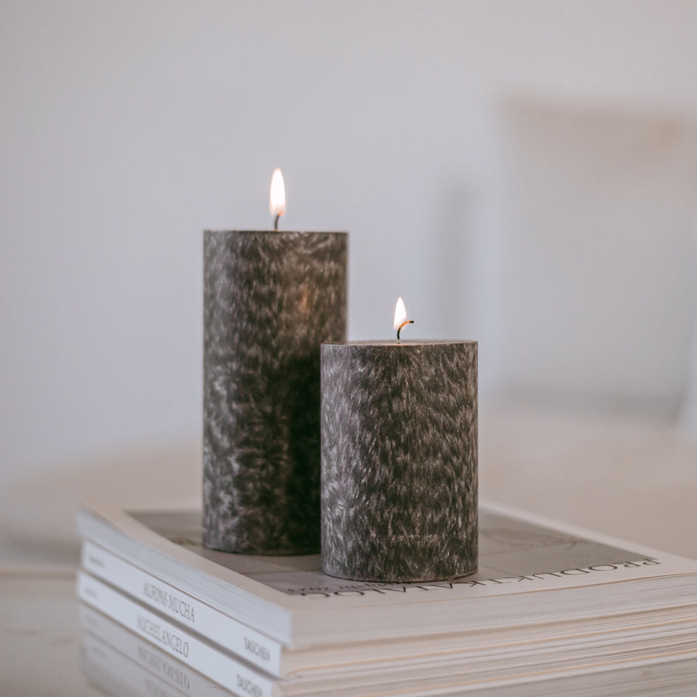 Block candle Olive 70x100 black (pack = 6 pcs)