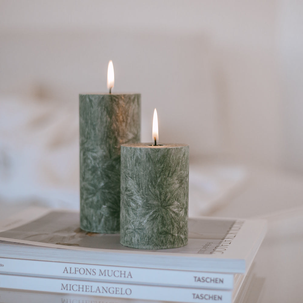 Block candle Olive 70x150 green (VE = 6 pcs)