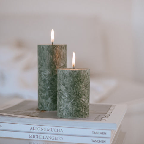 Block candle Olive 70x150 green (VE = 6 pcs)