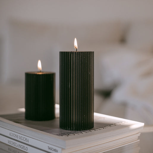 Bougie bloc rainurée 70 x 150 noir (VE = 6 pcs)