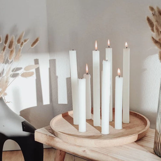 Round candle board made of oak 32cm (for stick candles) (PU = 3 pieces)