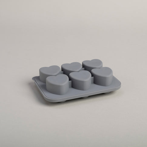 Moule à glaçons cœurs gris (VE = 6 pcs)
