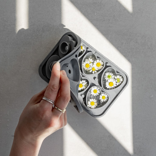 Eiswürfelform Herzen grau (VE = 6 Stk)