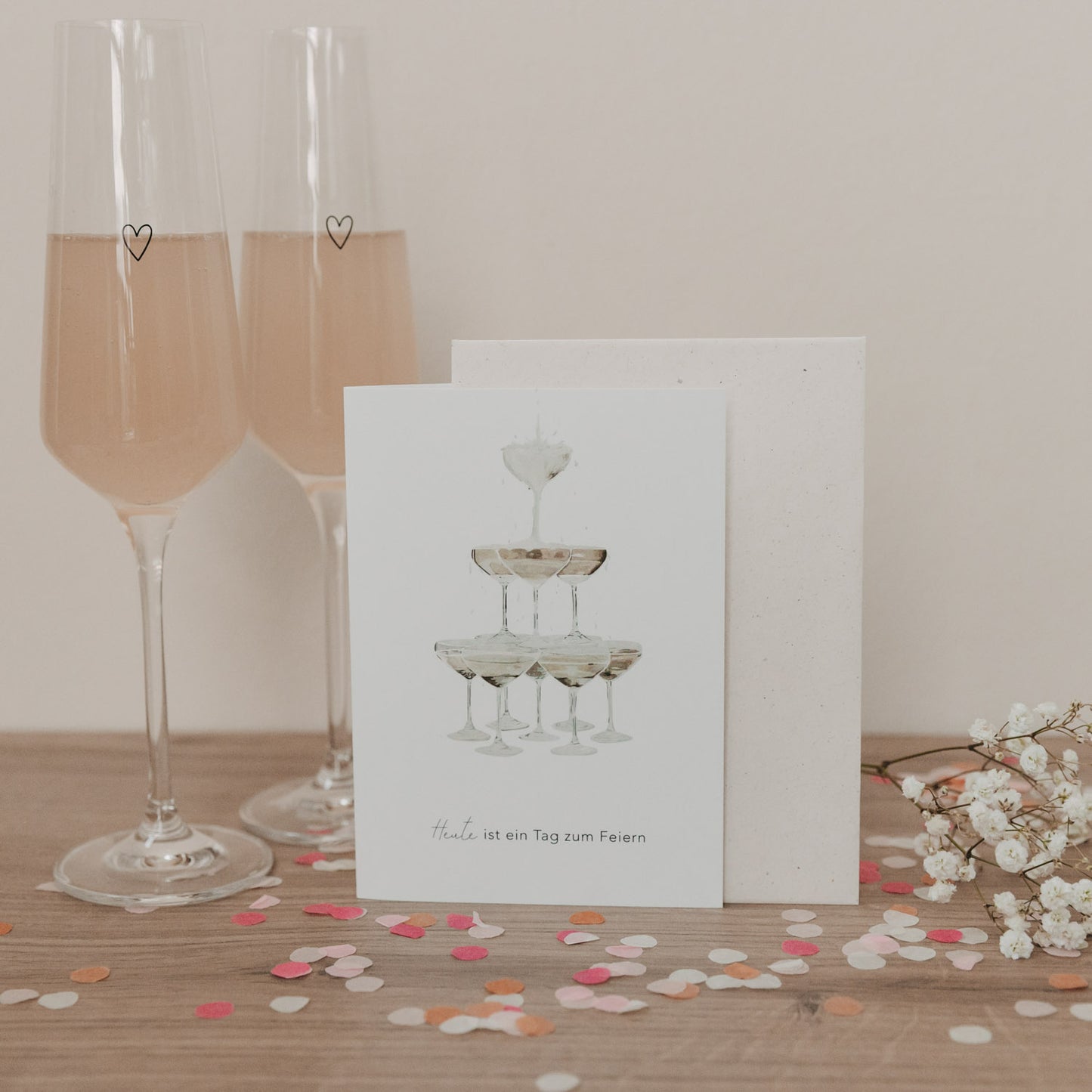 Klappkarte Champagner (VE = 10 Stk.)