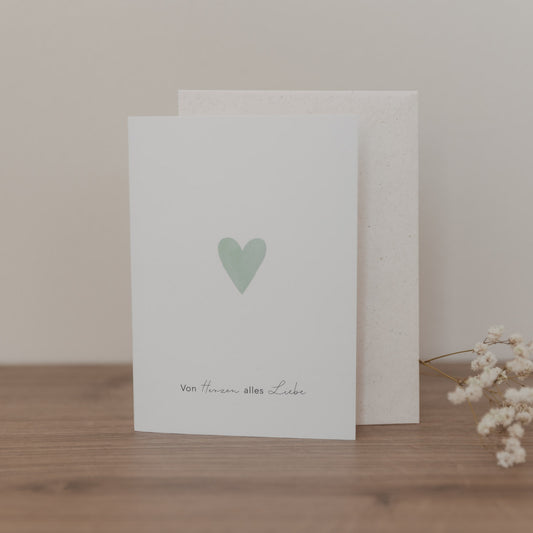 Carte pliée cœur menthe (VE = 10 pcs.)